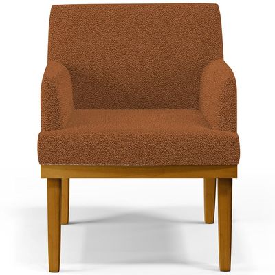 Kit 02 Poltronas Decorativa Para Sala De Estar E Recepção Beatriz W01 Bouclê Terracota - Lyam Decor