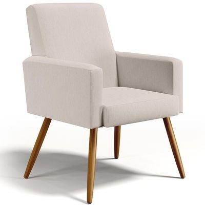 Kit 04 Poltronas Decorativas Para Sala de Estar Maria W01 Linho Cru - Lyam Decor