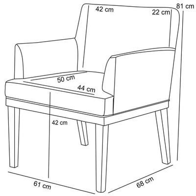 Kit 03 Poltronas Decorativas Para Sala de Estar Beatriz W01 Linho Cru - Lyam Decor