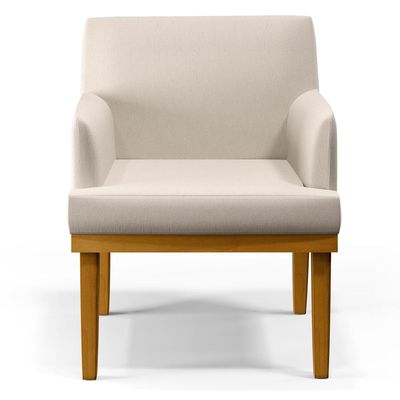 Kit 03 Poltronas Decorativas Para Sala de Estar Beatriz W01 Linho Cru - Lyam Decor