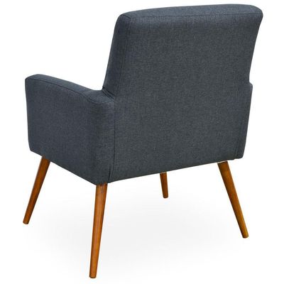 Kit 03 Poltronas Decorativas Para Sala de Estar Maria W01 Linho Chumbo - Lyam Decor