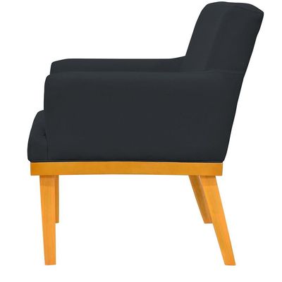 Kit 03 Poltronas Decorativa Para Sala de Estar Base Mel Beatriz W01 Corano Preto - Lyam Decor