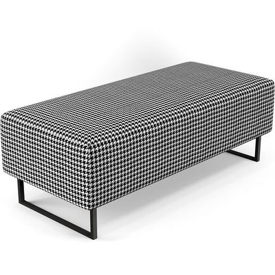 Kit 02 Puffs Decorativo Sala de Estar Bali W01 Base Ferro 120x50 cm Suede Pied Poule - Lyam Decor