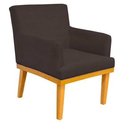 Kit 02 Poltronas Decorativas Para Sala de Estar Base Mel Beatriz W01 Corano Marrom - Lyam Decor