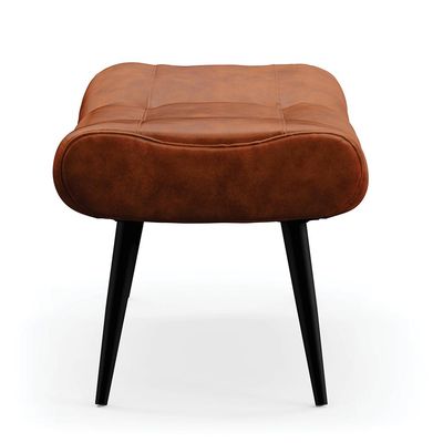 Puff Decorativo Sala de Estar Pés Palito Letty PU Nozes G19 - Gran Belo