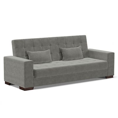 Sofá Cama Decorativo 210cm Beesley Suede Grafite - Gran Belo