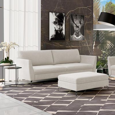 Sofá Decorativo Sala de Estar 190cm Olívia Suede Bege - Gran Belo