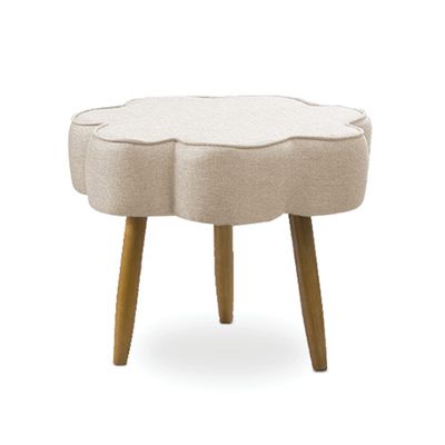 Puff Decorativo Pé Palito de Madeira Sala Flower Linho E03 - D'Rossi Cinza