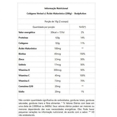 Colágeno Verisol Com ácido Hialurônico 200g Sabor Uva