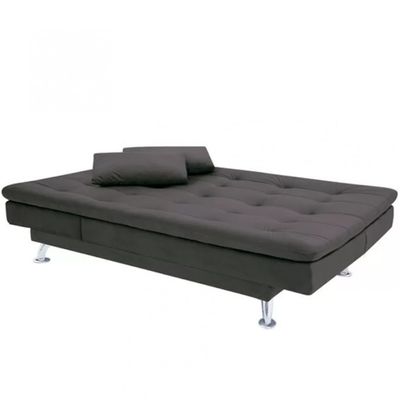 Sofá-Cama com Chaise 188cm Linoforte Rayssa Suede Veludo Espuma D-33 Marrom