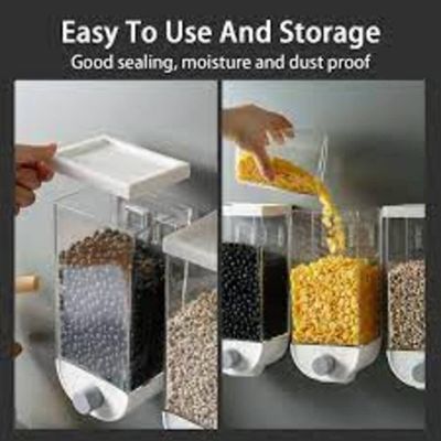 Dispenser Alimentos Parede Touch Porta Cereal Mantimentos 1 Litro Hermetico Luxo
