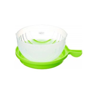 Tigela Secador Cortador Salada Frutas Legumes 2 Em 1 Pote Escorredor Bowl Corta