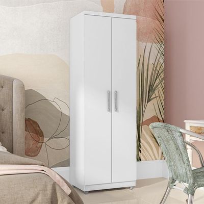 Armario Multiuso 2 Portas 190x60 Cm Sabrina Branco Reajl Moveis Branco