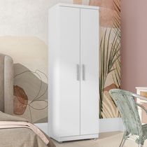 Armario Multiuso 2 Portas 190x60 Cm Sabrina Branco Reajl Moveis Branco