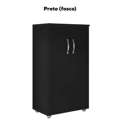 Armario Multiuso 2 Portas 111x60 Cm Rosana Preto Reajl Moveis Preto