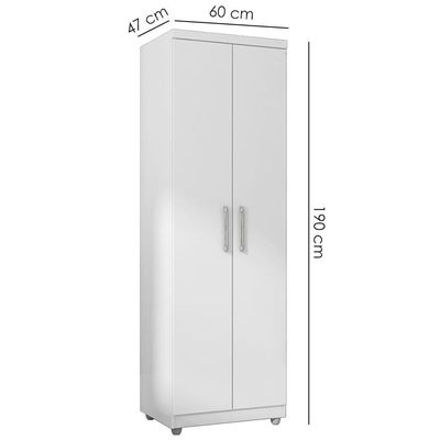 Armario Multiuso 2 Portas 190x60 Cm Sabrina Branco Reajl Moveis Branco