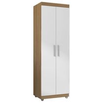 Armario Multiuso 2 Portas 190x60 Cm Sabrina Amendoa Branco Reajl Moveis Amendoa Branco