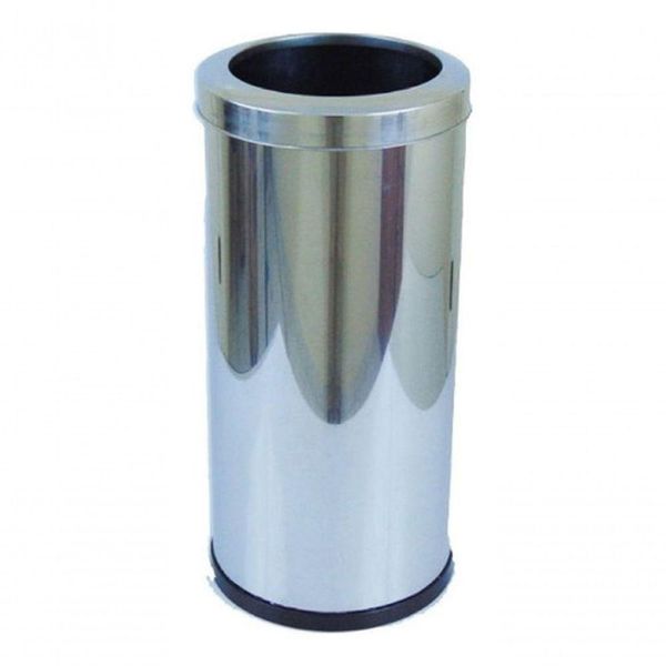 Cinzeiro Lixeira Em Aço Inox Com Aro Inox 22l