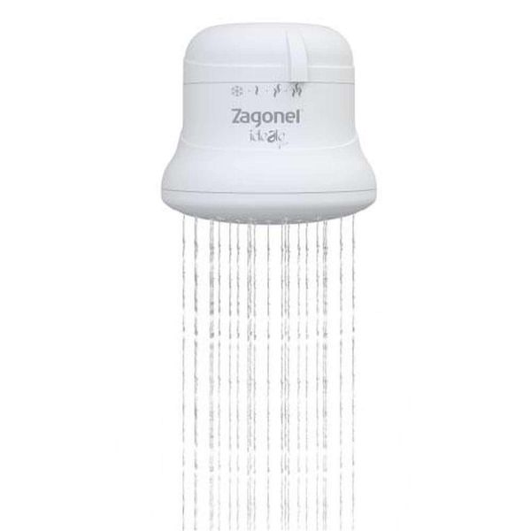 Chuveiro Ducha Ideale Plus 4 Temperaturas Branca 5500W - Sistema Solar-gás - Zagonel 110V