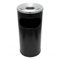 Cinzeiro Lixeira Coleta De Bituca Para Fumódromo Esmaltada Cor Preto