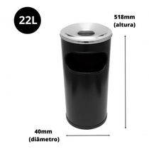 Cinzeiro Lixeira Coleta De Bituca Para Fumódromo Esmaltada Cor Preto
