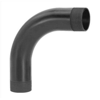 Curva 90° Longa Para Eletroduto Roscável 1.1-4 Amanco Pvc Preto Instalações Elétricas Pacote Com 8
