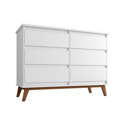 Cômoda Para Quarto Londres Com 6 Gavetas - Branco