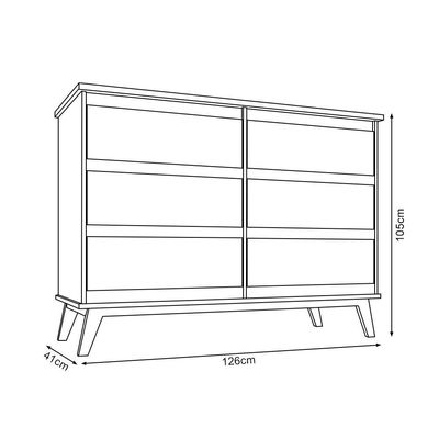 Cômoda Para Quarto Londres Com 6 Gavetas - Branco