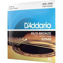 Encordoamento Violão Aço 12 Cordas .010-.050 85/15 Bronze Ez940 D Addario [f002]
