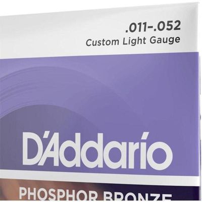 Encordoamento Violão Aço .011-.052 Phosphor Bronze Ej26 D Addario [f002]