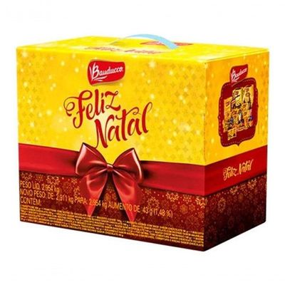 Kit 24 Cesta De Natal Bauducco Grande 20 Itens Cada