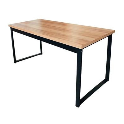 Mesa De Escritório Tampo Grosso Mdf E Ferro 1,20m Canela/preto