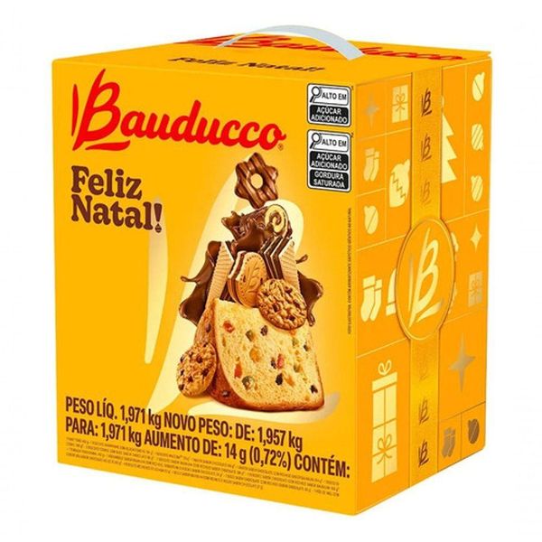 Kit Cesta De Natal Bauducco Pequena 14 Itens