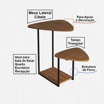 Mesa De Canto Lateral Ferro Preto Estilo Esfiha Cibele Freijó
