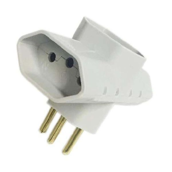 Pino Três Saídas 3p 10a Cinza - Mectronic Para Conexão Elétrica