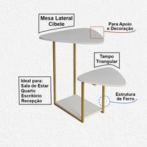 Mesal Lateral Cibele Tampo Esfiha Ferro Dourado Tampo Branco