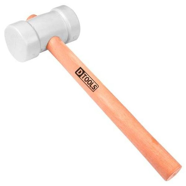 Martelo Borracha Branco 60mm Cabo Madeira - Ideal Para Calibrar Pneus