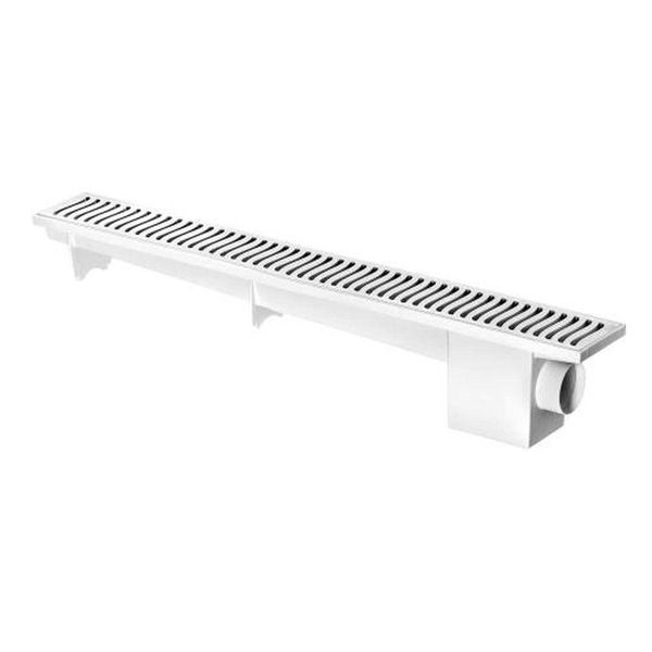Ralo Linear Modulável Sifonado 50cm Branco Coleta água De Pisos Polipropileno Nbr 5688 90x68x500mm