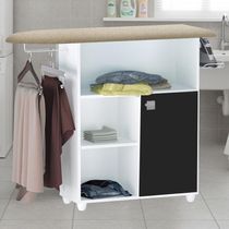 Tabua De Passar Roupa Mariana Com Balcao Branco Preto Reajl Moveis Branco Preto