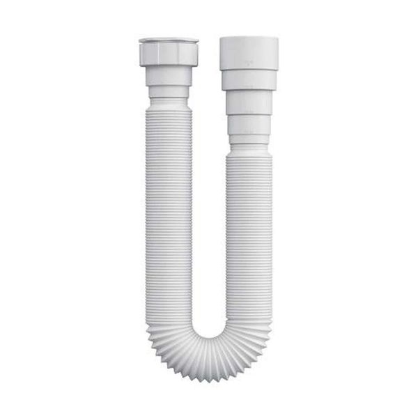 Sifão Universal Branco Anel Pvc 1,50m - Encaixe Universal 38-40-48-50mm