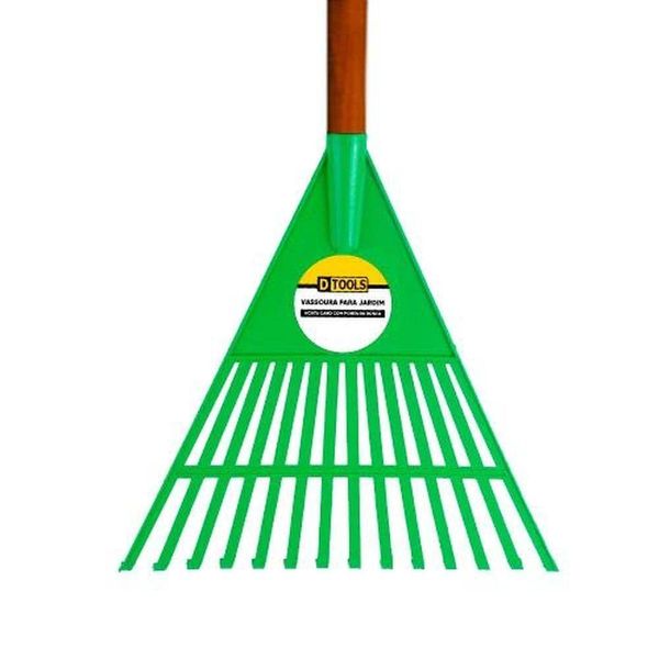 Vassoura Plástica 14 Dentes Com Cabo 340mm Magnífica Verde - Dtools