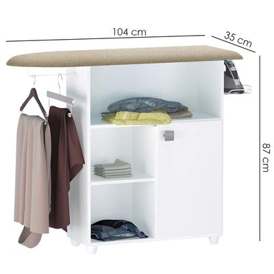 Tabua De Passar Roupa Mariana Com Balcao Branco Reajl Moveis Branco