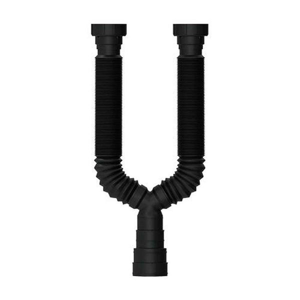 Sifão Universal Black Duplo Anel Pvc 22051 - Blukit