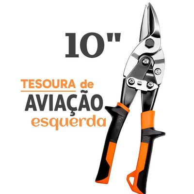 Tesoura Para Chapa Corte Lateral Esquerdo 10 Aço Cromo Vanádio