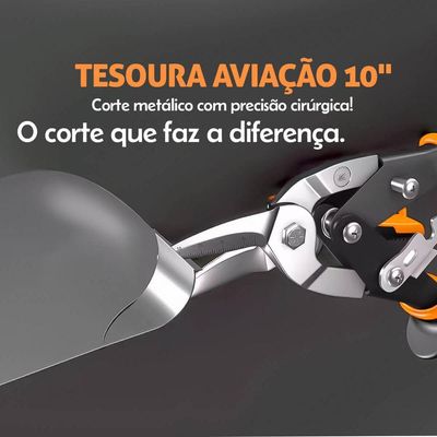 Tesoura Para Chapa Corte Lateral Esquerdo 10 Aço Cromo Vanádio