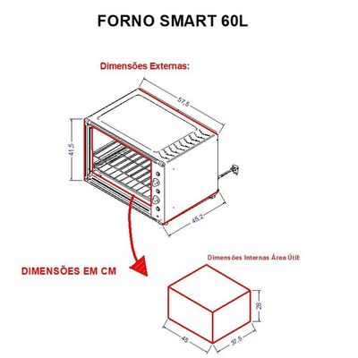 Forno Elétrico Bancada Nardelli SMART60S Com Espeto Giratório Preto 110V