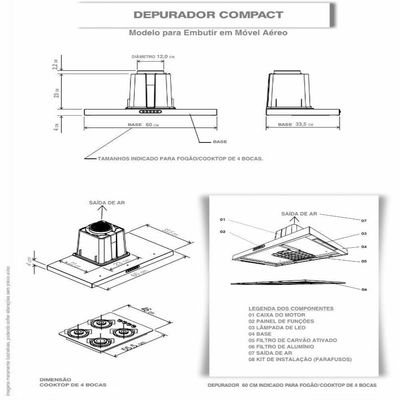 Depurador Nardelli Compact New Embutir Inox 60 Cm Inox 110V