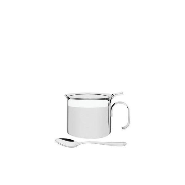 Açucareiro Tramontina Buena Com Alça Em Aço Inox Com Colher Detalhe Brilho 8 Cm 350 Ml