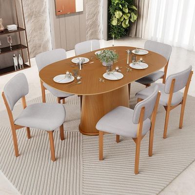 Kit 05 Cadeiras Para Sala De Jantar Cozinha Living Estofada Dara L02 Linho Cinza - Lyam Decor