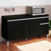 Balcao Com Tampo 150 Cm Tatiane Preto Reajl Moveis Preto